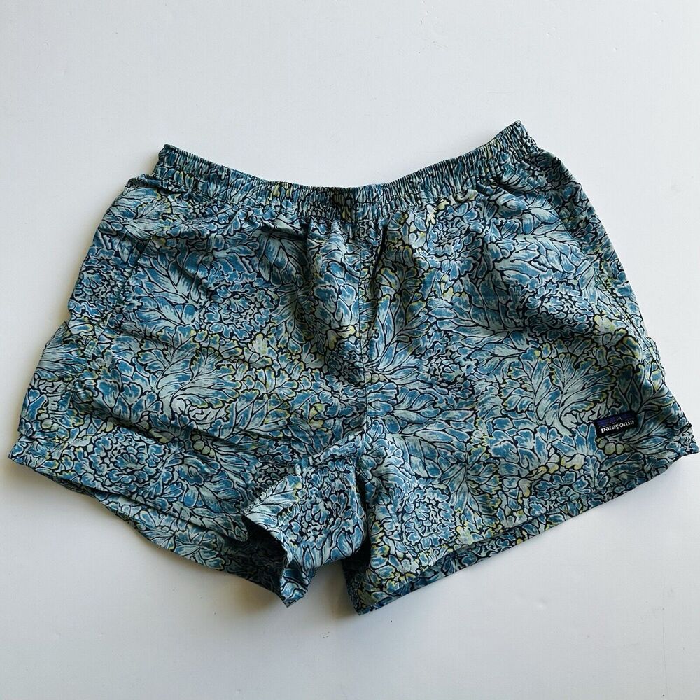 Patagonia Blue Floral Athletic Shorts
